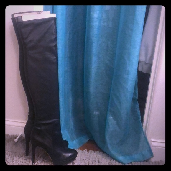 over the knee stiletto heeled boots